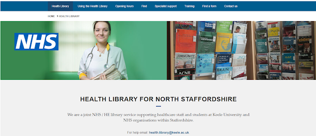 banner for the health library website