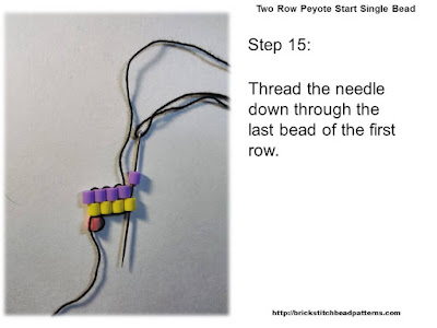 Click the image to view the Two Row or Peyote Start beading tutorial image larger.