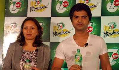 Alpana Titus Executive Vice President with Actor Simbu at 7UP Lemon Pattalam Launch