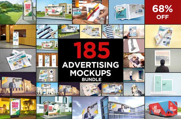 185 Advertising Mockups Bundle