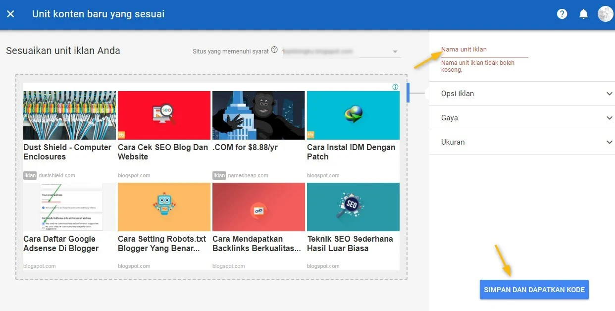 Cara Memasang Matched Content Adsense Di Blog