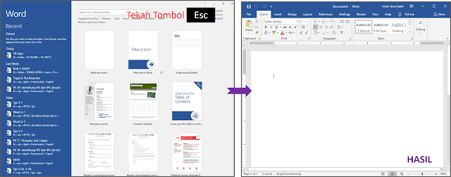 Cara 1 Membuat Dokumen Baru Kosong 