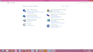 Halaman Contol Panel Windows 8