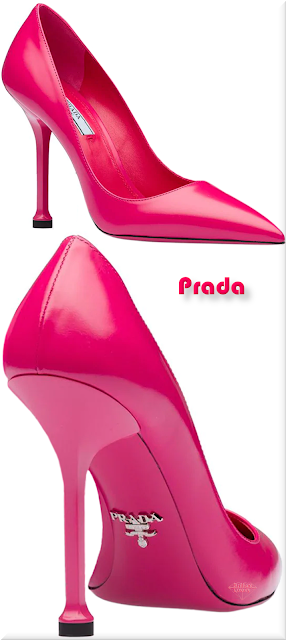 ♦Prada pink brushed leather high heel pumps #prada #shoes #pink #pantone #brilliantluxury