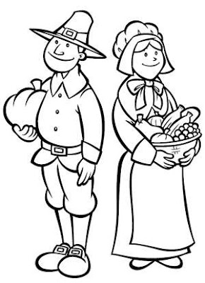 Thanksgiving Pilgrim Coloring Pages