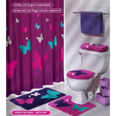 BAÑO DECORADO CON MARIPOSAS via www.baños.blogspot.com