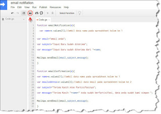 Google Script untuk membuat notifikasi email