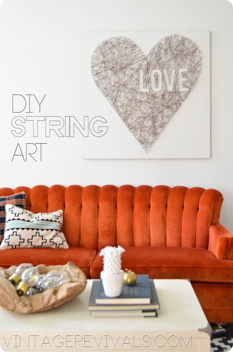 DIY Heart String Art @Vintage Revivals