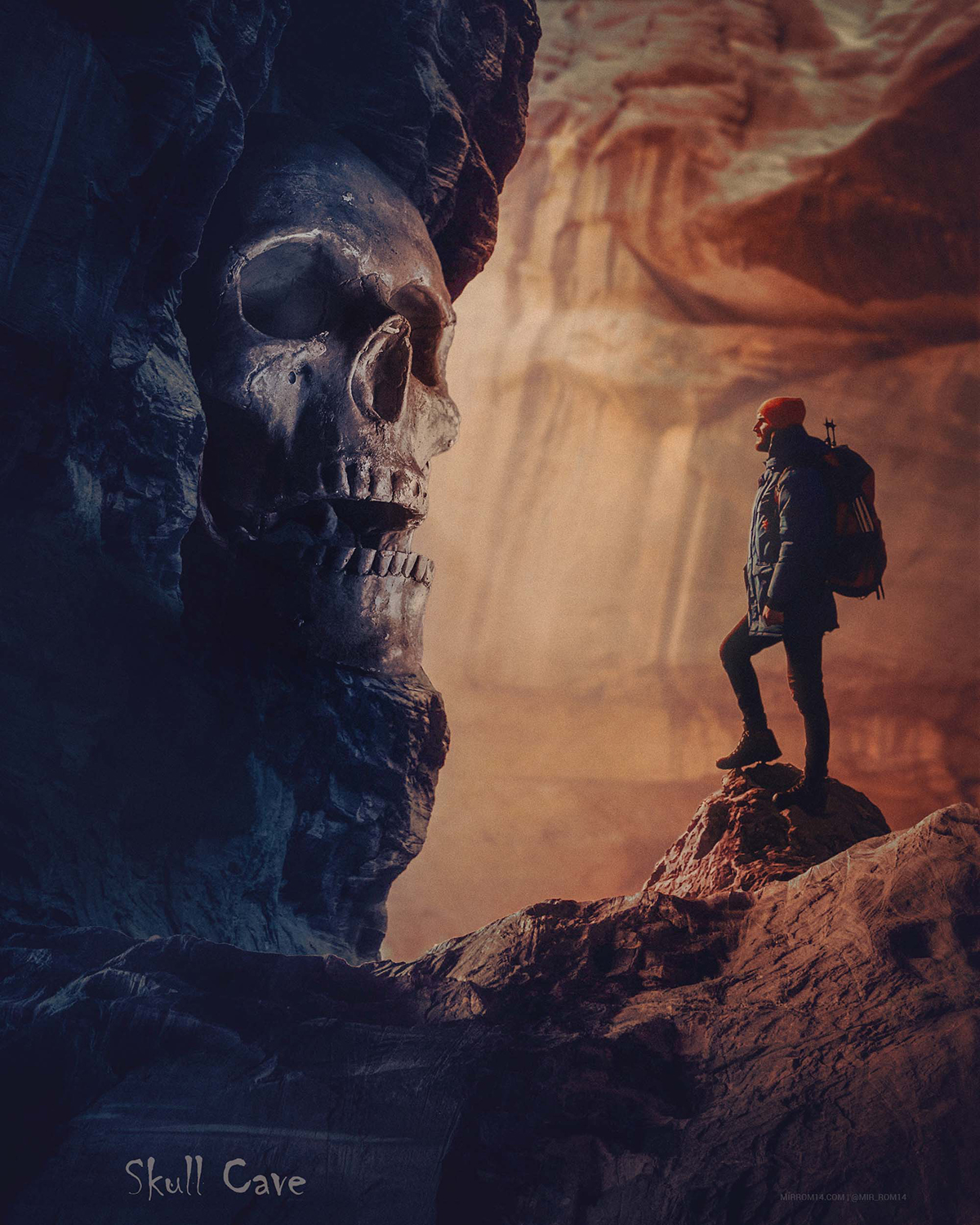 I Created a Skull Cave Photo Manipulation With Free Stock Images In Photoshop