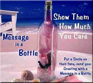 Romantic Message In A Bottle Card