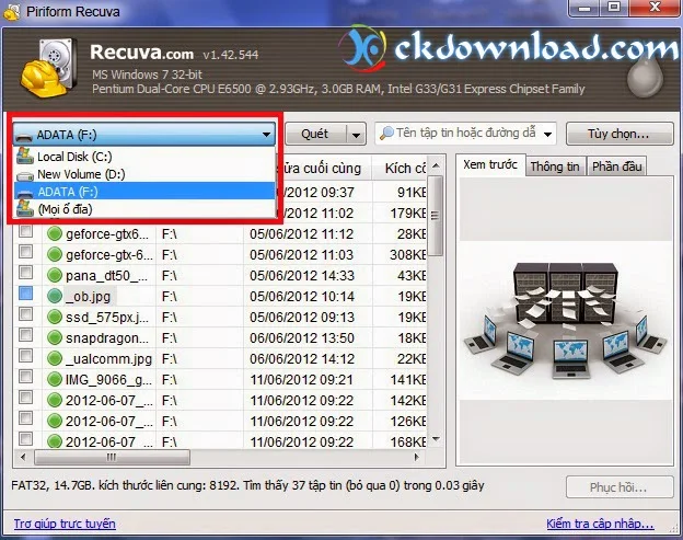 ckdownload.com, Recuva Professional 1.51 Full - khôi phục dữ liệu dễ dàng nhanh chóng