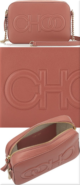 ♦Jimmy Choo Balti pink nappa leather embossed CHOO logo mini bag #jimmychoo #bags #pantone #pink #brilliantluxury