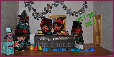 Les Monchhichi fêtent Noël, père Noël, kiki, kiki le vrai, santa claus, cadeaux, réveillon, bebichhichi