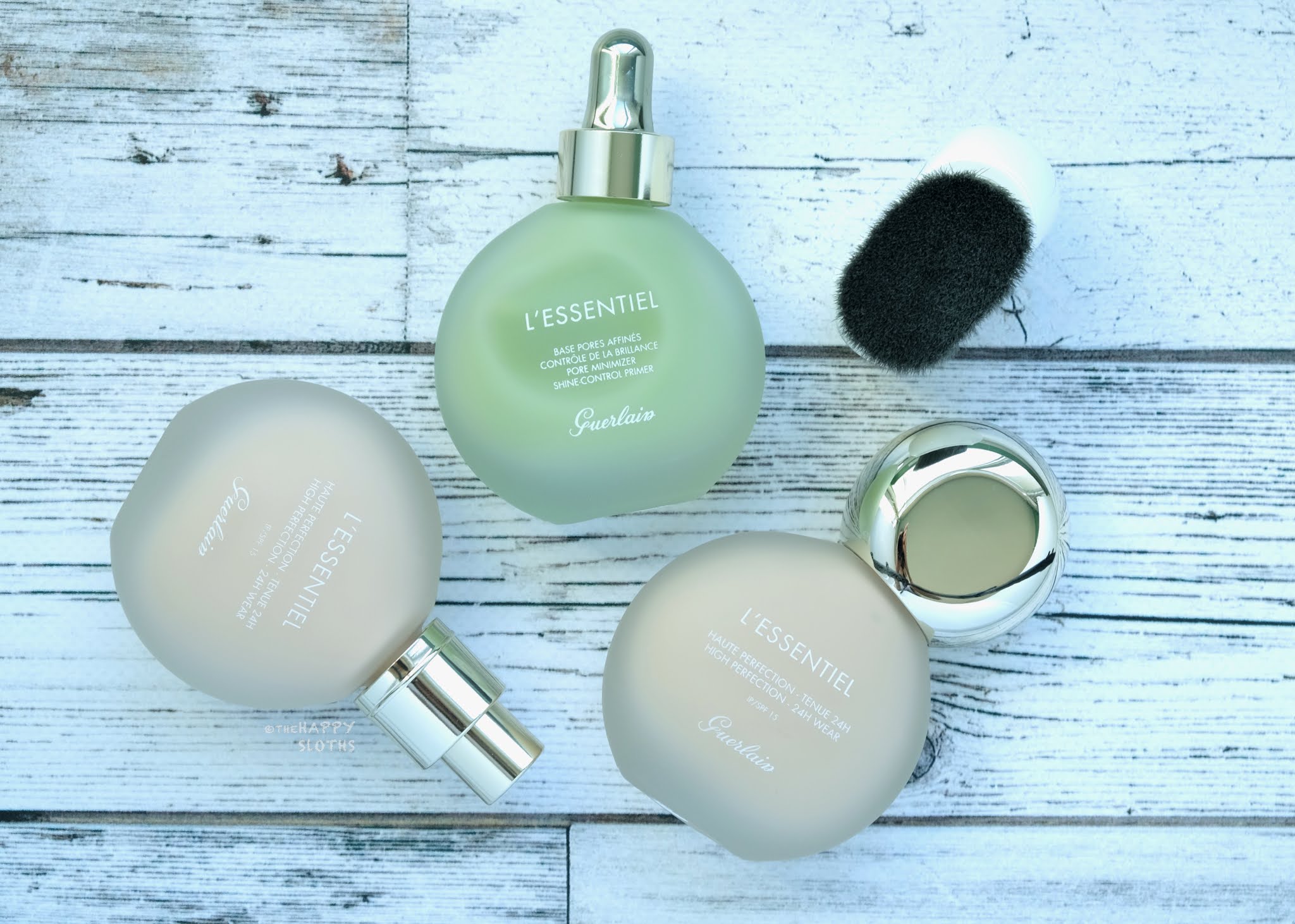 Guerlain | L’Essentiel High Perfection Foundation 24H Wear, Pore Minimizer Shine Control Primer & Retractable Foundation Brush: Review and Swatches