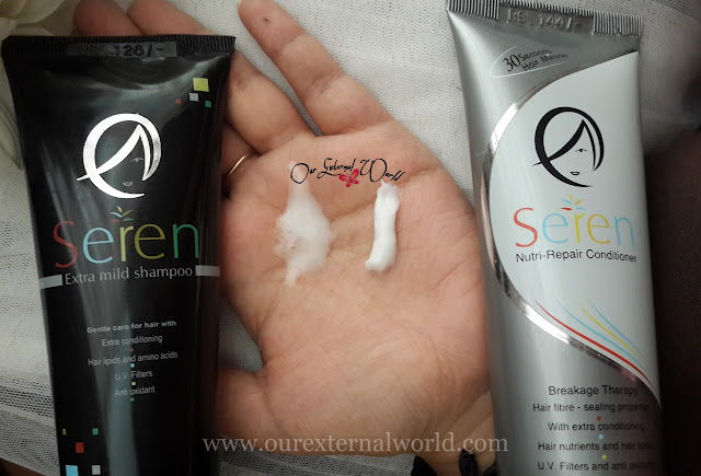 Seren Extra Mild Shampoo and Nutri-Repair Conditioner - Review, hair care, Indian beauty blog