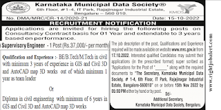 Supervisory Engineer Jobs in Karnataka Municipal Data Society