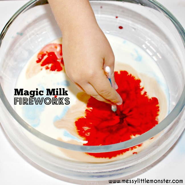 magic milk fireworks - summer camp ideas