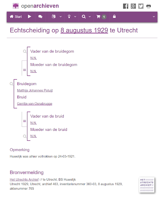 Schermafbeelding Open Archieven