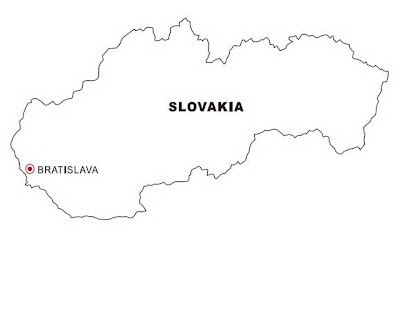 Mapa de Eslovaquia para colorear