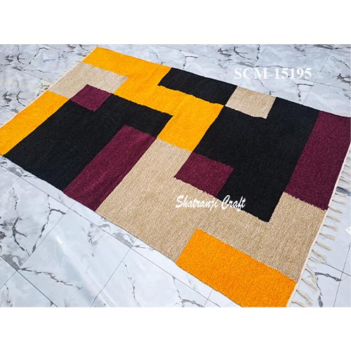 Satranji geometric design price 3'x5' feet floor carpet in Rangpur Craft শতরঞ্জি দাম SCM-15195