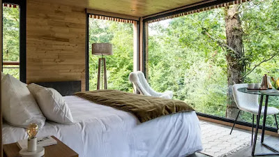 Experience a luxurious treehouse stay in the heart of a French forest at Loire Valley Lodges