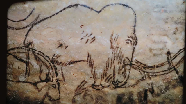 Dibujo prehistórico de un mamut. (caixaforum).