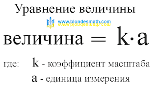 Уравнение величины. Коэффициент масштаба, единица измерения. Математика для блондинок.