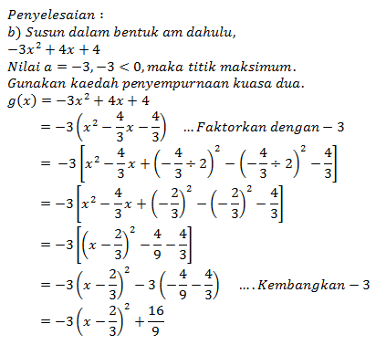 Contoh Soalan Persamaan Kuadratik Tingkatan 4 - Soalan bv