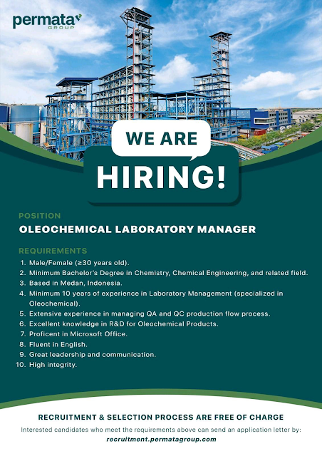 Permata Group Hiring Untuk Posisi Oleochemical Laboratory Manager