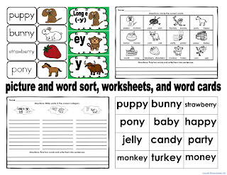 https://www.teacherspayteachers.com/Product/Long-e-y-ey-and-y-Literacy-Activities-Bundled-with-Assessment-617052