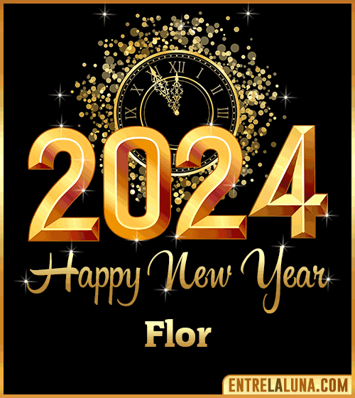 Happy New Year 2024 wishes gif Flor