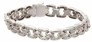 Kavador's Antigua pave diamond 18k white gold open link bracelet