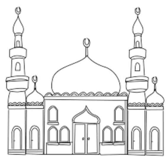 Gambar Mewarnai Masjid Sederhana 