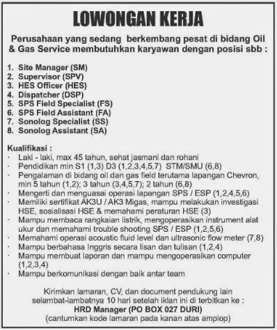 Perusahaan Bidang Oil dan Gas Service