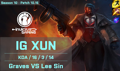 IG XUN Graves JG vs Lee Sin - KR 10.15