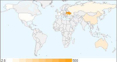 heat map of gold medals by GDP