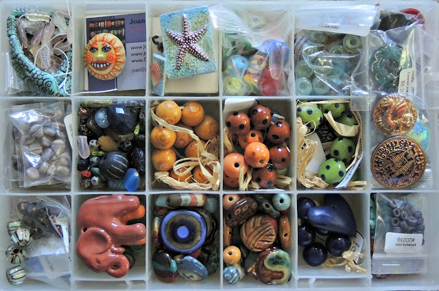 Porcelain artist beads, African ceramic beads, Czech glass beads and buttons