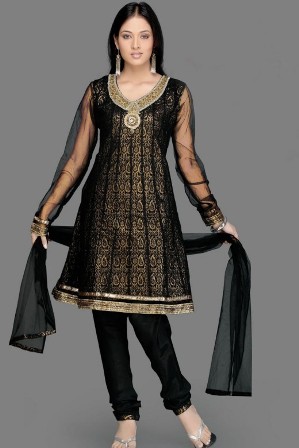 Beautiful-Black-Churidar-Salwar-Kameez