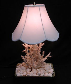 Coral and Seashell Touch Lamp