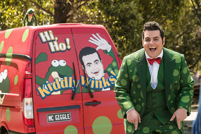 Josh Gad is the goofy host of a popular kid's show in LITTLE MONSTERS.