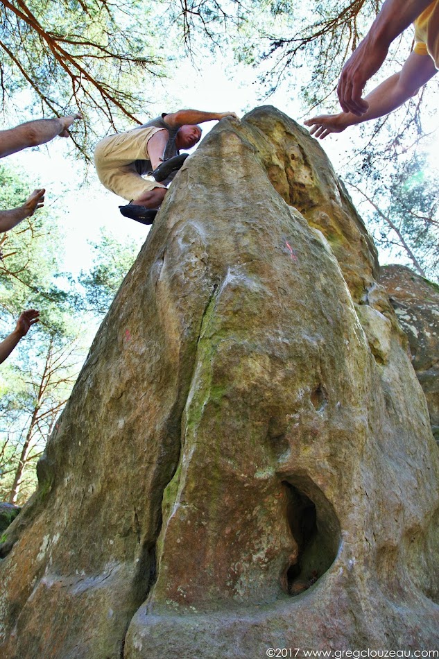 Laurent remonte Grandeur Nature, Rocher de la Ségognole, Trois Pignons