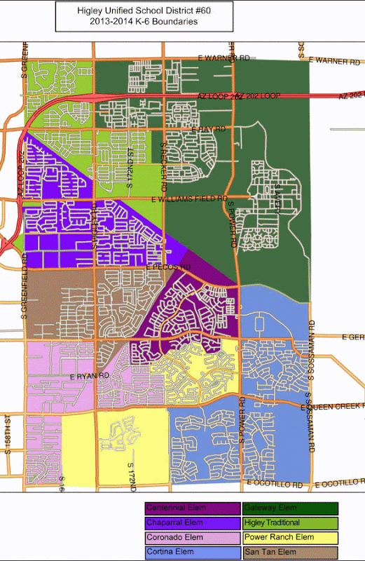 Higley Unified District Elementary School Boundary Map