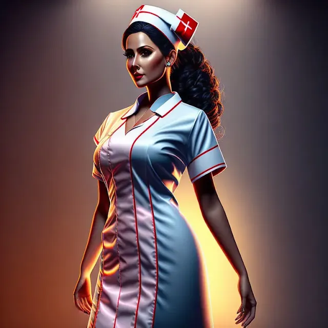 Linda enfermeira uniforme: As enfermeiras são essenciais para ajudar os médicos a cuidar dos pacientes, e seu uniforme verde é fácil de reconhecer. Com um avental branco e sapatos fechados, as enfermeiras transmitem uma aparência segura e confiável.