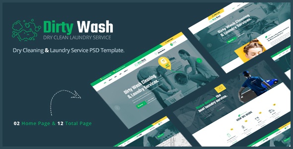 Dry Cleaning & Laundry Service PSD Template 