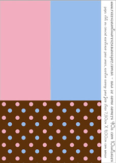 Pink and Light Blue Polka Dots in Chocolate Free Printable Candy Bar Labels.