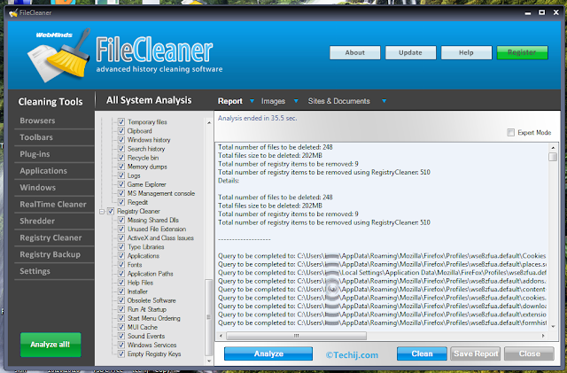 Free FileCleaner Pro for Windows Techij