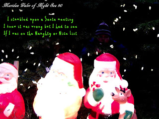 A peek at my town during Christmas; I stumbled upon a Santa meeting, I know it was wrong but I had to see, If I was on the Naughty or Nice list. Maridan Valor of Night Sea 90