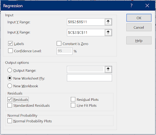 Regression in Excel