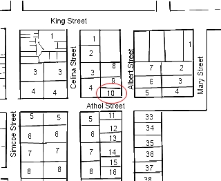 Image: Oshawa Village Town Plan. Drawing credit: © Catherine McDiarmid-Watt