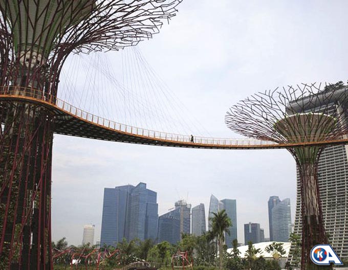 Koran Arsitektur Supertrees Gardens by the Bay Singapura